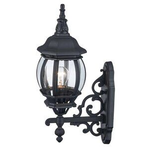 Francisco 1-Light Outdoor Beveled Glass Coach Wall Lantern, Black 4050 BK